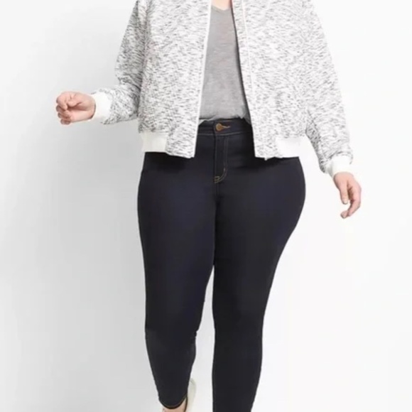 Quilted Bomber Jacket Gray Heather NWOT 18 - Picture 2 of 5